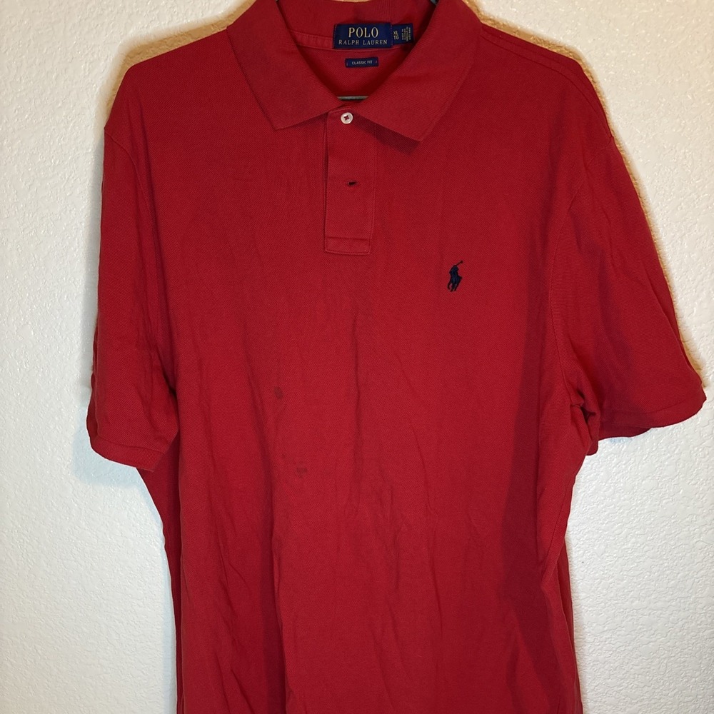 Polo Ralph‎ Lauren Classic Fit red  Short Sleeve Polo Shirt Mens XL